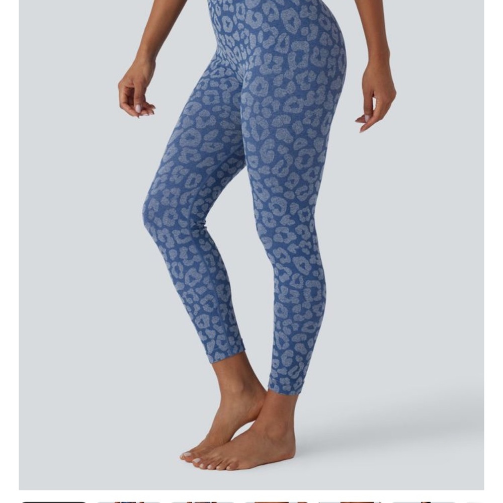 2 pair lot HALARA Blue Leopard Print Leggings